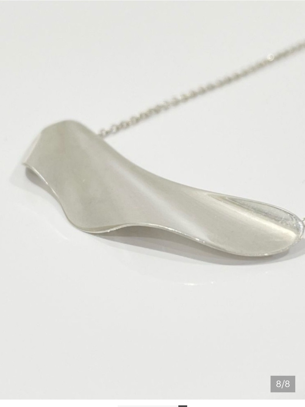 Tiffany &CO. Sleek Silver Sculptural Wave Necklace Hightide Necklace
